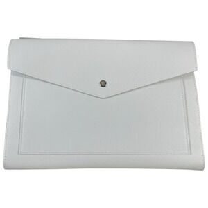 Glass Ladder & Co Vegan Leather Megan Portfolio Clutch Minimalist Modern Gray‎